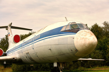 Elements of the old Soviet military aircraft close-up.