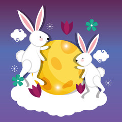 rabbit happy moon festival image