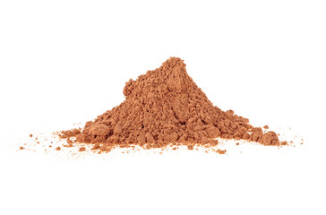 Pile of cinnamon powder isolated on a white background