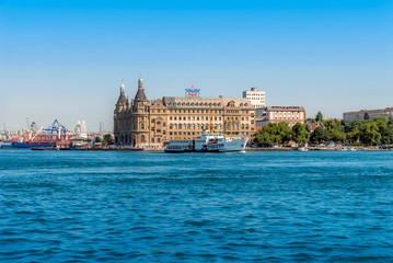 Istanbul, Turkey, 23 July 2011: Haydarpasa Train Station, City Lines Ship, Kadikoy.