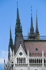 Fototapeta na wymiar Hungarian Parliament building detail in Budapest
