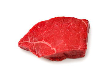 Beef steak isolated on white background.
