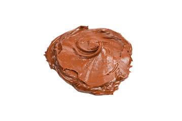 Chocolate cream isolated on white background.