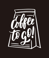 Coffee time hand drawn lettering and doodle composition. Typography phrase eps10