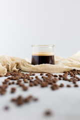 Espresso Coffee Drink in Glass Cup