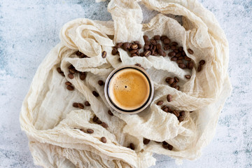 Espresso Coffee Drink in Glass Cup