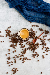 Espresso Coffee Drink in Glass Cup