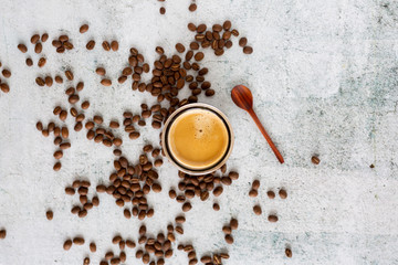 Espresso Coffee Drink in Glass Cup