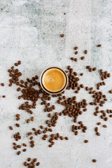 Espresso Coffee Drink in Glass Cup