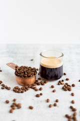 Espresso Coffee Drink in Glass Cup