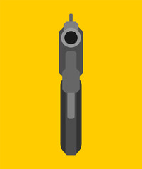 Automatic Gun front view isolated. handgun Vector illustration