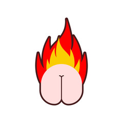 Butthurt sign. Butt Hurt icon. Ass on fire symbol. irritability emblem vector illustration