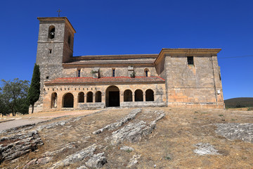 Fototapeta na wymiar Church of Our Lady of the Assumption in Tamajón, Guadalajara (Spain) Romanesque temple with Renaissance reformed part