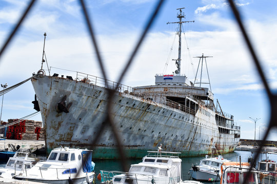Abandoned rusty ship in Rijeka port, Croatia