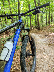 MTB bicycle on the trail in the summer season