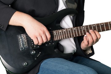 Man playing electric guitar
