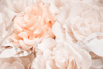 Close up of white flowers. Wedding decor background.