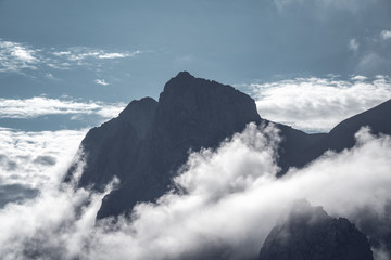 On the way to the top of a mountain