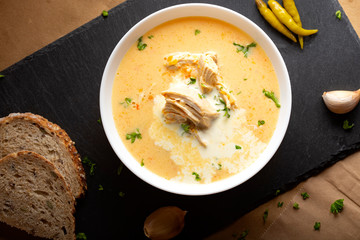 Ciorba radauteana - Romanian traditional chicken soup with cream