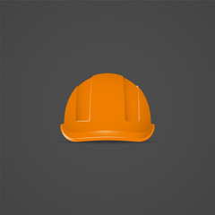 Orange safety helmet. Vector illustration in flat style