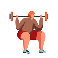 Fototapeta na wymiar Fitness and gym people vector flat isolated illustration