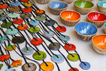 selling souvenirs at a street fair