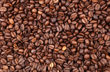 Fototapeta premium Zbliżenie ziaren kawy