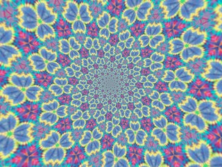 Colorful digital graphic kaleidoscope symmetry mandala style in laser light trial pattern, Tie Dye , spiderweb art abstract background for art projects, banner, business,   card, 3D, template