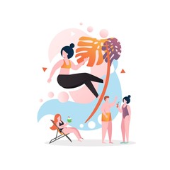 Summer vector concept for web banner, website page