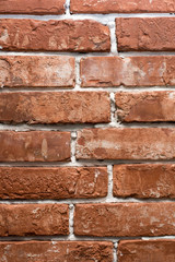red and red brick wall close. Template for designers.