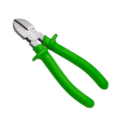 Green cutting plier isolated on white background, hand tool