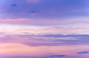 Beautiful sky with clouds at sunset. Natural background