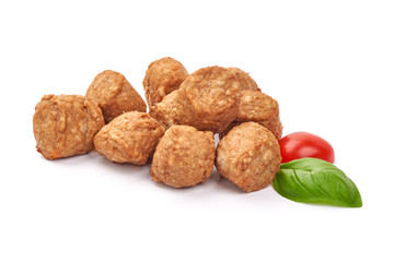 Chicken meatballs, isolated on white background
