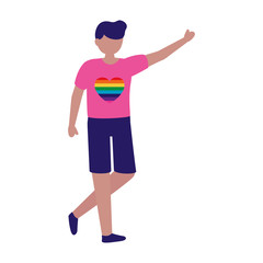 Man supporting lgtbiq march design