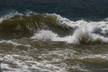 Waves crashing in the Pacific Ocean