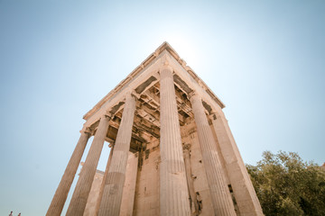Facade of the Erechtheion, is an ancient Greek temple on the north side of the Acropolis of Athens...