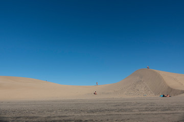 Fototapeta na wymiar turisti nel deserto