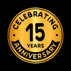 15 years anniversary logo design template. Fifteen years logtype. Vector and illustration.