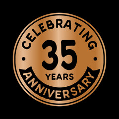 35 years anniversary logo design template. Thirty-five years logtype. Vector and illustration.