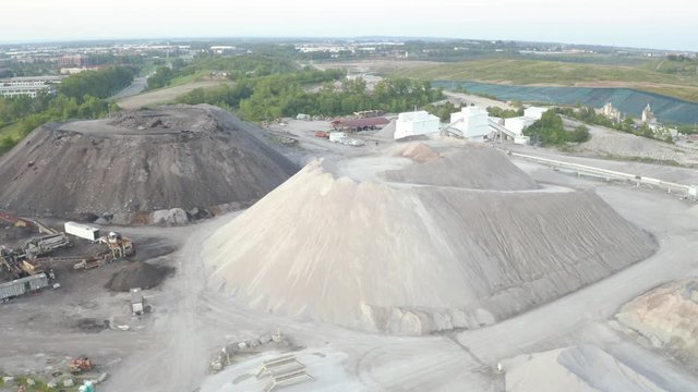 Quarry With Gravel and Sand For Contruction Sites and Heavy Machinery, Drone Aerial