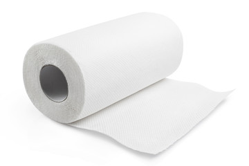 Paper towel roll, isolated on white background
