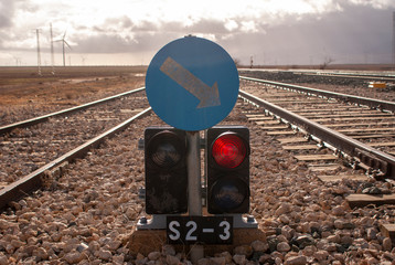 railway signal of the Guadix-Almeria line (Spain)