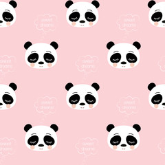 cute sleeping panda pattern