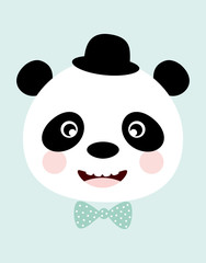 funny panda with hat