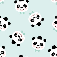 pattern of funny panda with hat