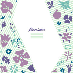 creative fashionable greeting card design template with floral elements
