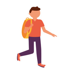 Isolated traveler man vector design