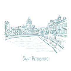 Saint Petersburg, Russia. Sketch for your design