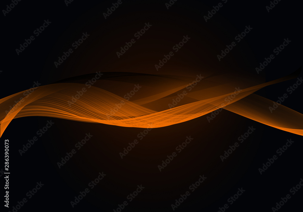 Wall mural abstract background waves. black and orange abstract background for wallpaper oder business card