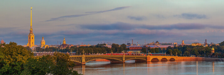 Fototapeta na wymiar Peter and Paul Cathedral panorama, Saint Petersburg